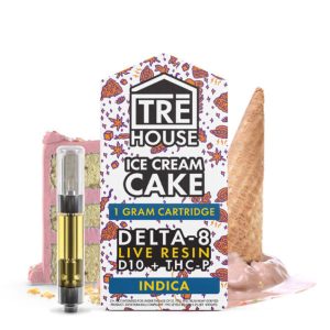 TRĒ House Live Resin Delta 8 Cartridge + D10 & THC-P